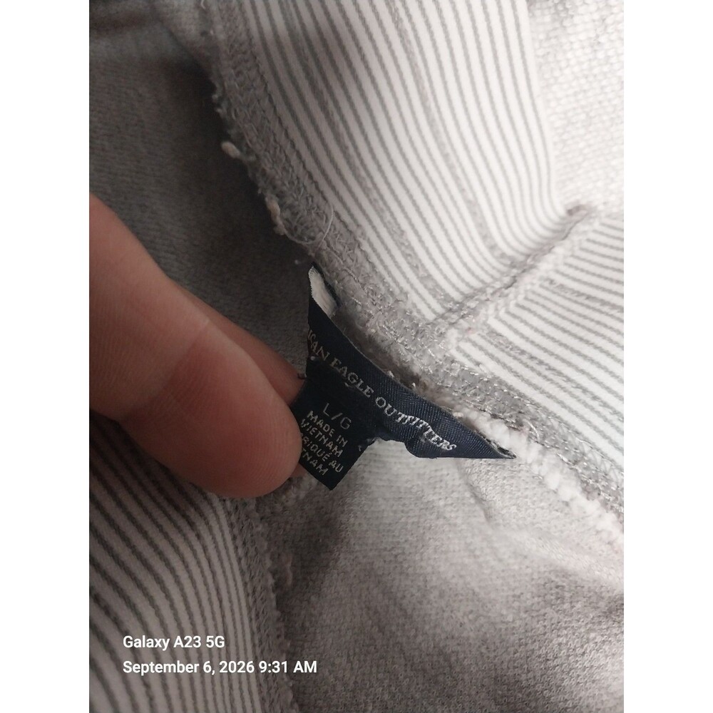 American Eagle Women’s Gray Knit Jogger Pants L Solid Drawstring Elastic Waist - Picture 5 of 7